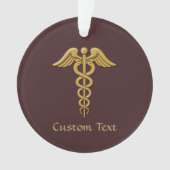 Golden Double Snake Caduceus Ornament (voorkant)