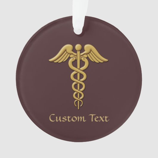 Golden Double Snake Caduceus Ornament (voorkant)