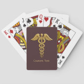 Golden Double Snake Caduceus Pokerkaarten (Achterkant)