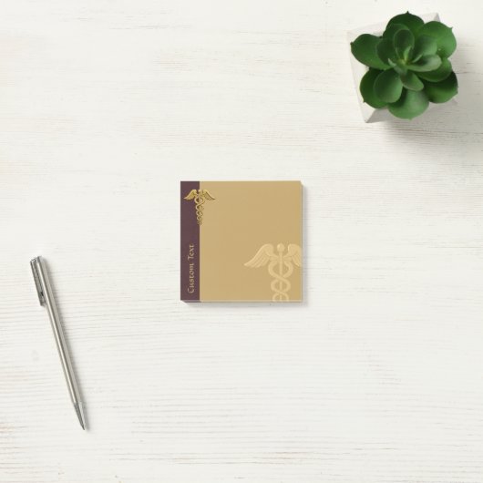 Golden Double Snake Caduceus Post-it Notes (Kantoor)