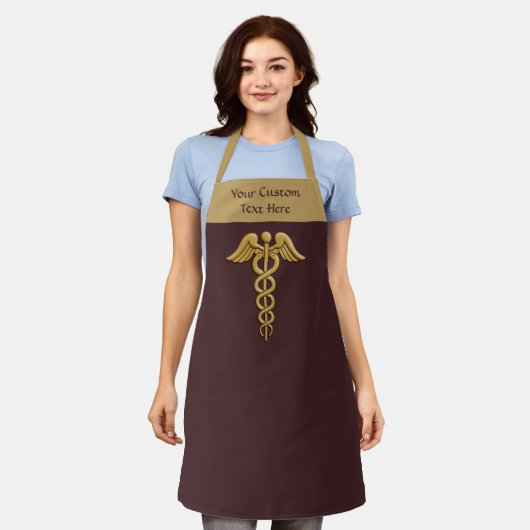Golden Double Snake Caduceus Schort (Gedragen)