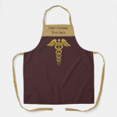 Golden Double Snake Caduceus Schort (Voorkant)