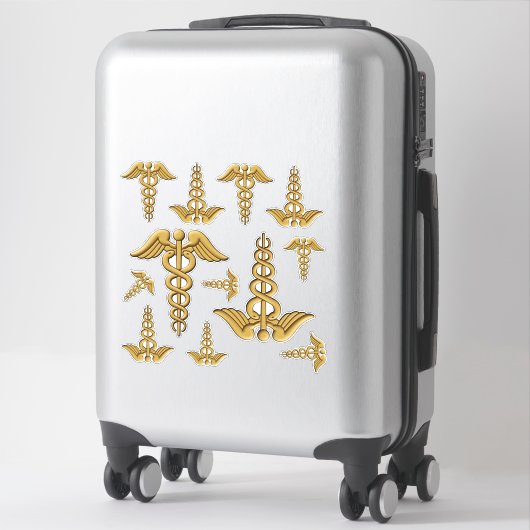 Golden Double Snake Caduceus Sticker Set (Koffer)