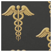 Golden Double Snake Caduceus Stof (Close Up)
