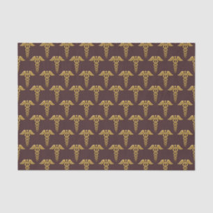 Golden Double Snake Caduceus Tissuepapier