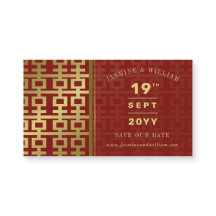 Golden Double Xi Chinese bruiloft bewaart de datum