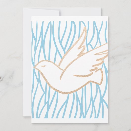 Golden Dove Baptism - religieuze uitnodiging (Achterkant)