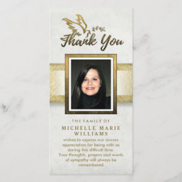 Golden Dove Custom Photo Memorial Hartelijk dank Bedankkaart