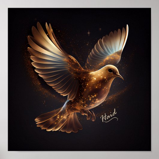 Golden Dove Heilige Geest - AI Poster (Voorkant)