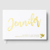 Golden Dove Naam in Script White Memorial Gastenboek (Voorkant)