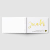 Golden Dove Naam in Script White Memorial Gastenboek (Volledig)