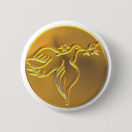 Golden Dove of Peace - Heilige Geest Ronde Button 5,7 Cm (Voorkant)