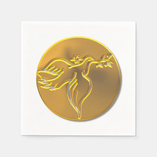 Golden Dove of Peace - Heilige Geest Servetten (Voorkant)