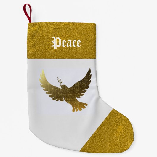 Golden Dove of Peace Kleine Kerstsok (Voorkant)