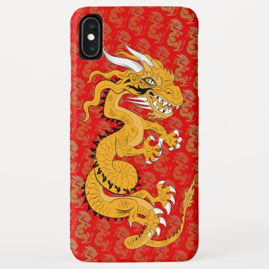 Golden draak op rode telefoontas Case-Mate iPhone case (Achterkant)