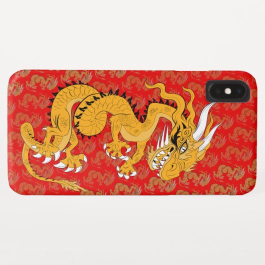 Golden draak op rode telefoontas Case-Mate iPhone case (Achterkant (horizontaal))