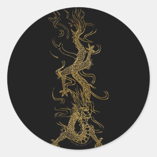 GOLDEN DRAGON Aziatische Sticker Art Series