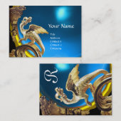 GOLDEN DRAGON BLUE SAPPHIRE Monogram Gold Metallic Visitekaartje (Voorkant / Achterkant)