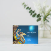 GOLDEN DRAGON BLUE SAPPHIRE Monogram Gold Metallic Visitekaartje (Staand voorkant)