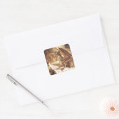 Golden Dragon Boek lezen Vierkante Sticker (Envelop)