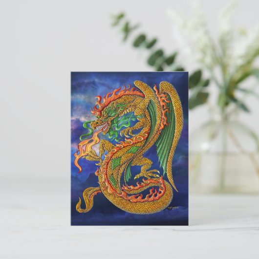 Golden Dragon Briefkaart (Staand voorkant)