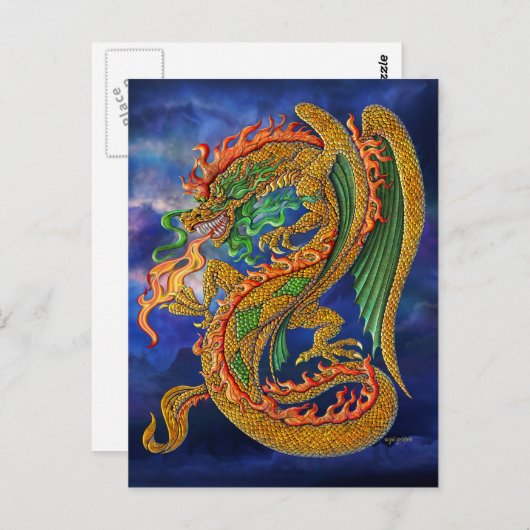 Golden Dragon Briefkaart (Voorkant / Achterkant)