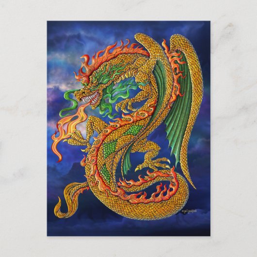 Golden Dragon Briefkaart (Voorkant)