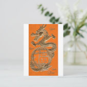 Golden Dragon Briefkaart (Staand voorkant)