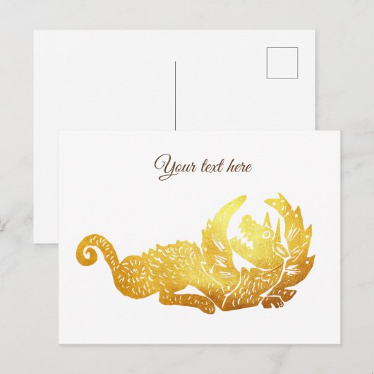Golden Dragon-Briefkaart Briefkaart (Voorkant / Achterkant)