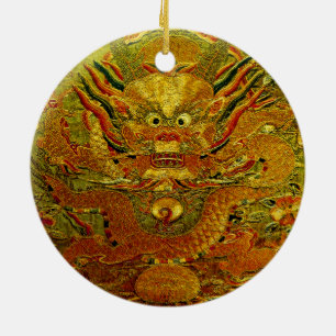 Golden dragon Chinese borduurwerk Ming dynasty Keramisch Ornament
