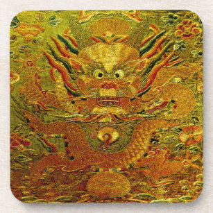 Golden dragon Chinese borduurwerk Ming dynasty Onderzetter