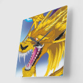 Golden Dragon Clock Vierkante Klok (Hoek)