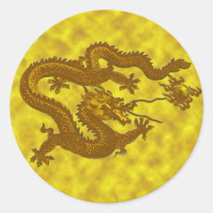 Golden Dragon Coin Sticker #1