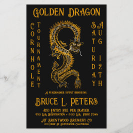 Golden Dragon Cornhole Toernooi Fundraiser Event Flyer