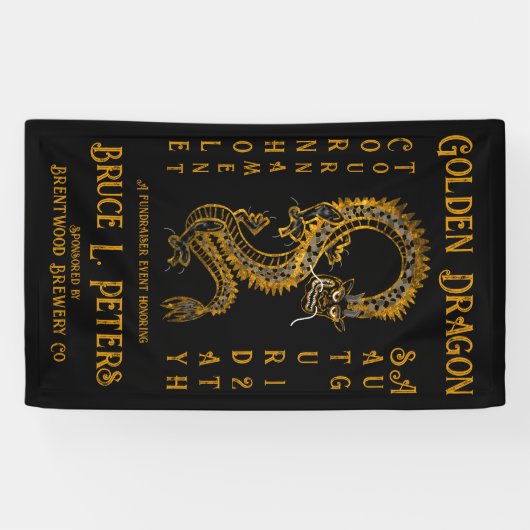 Golden Dragon Cornhole Toernooi Fundraiser Event Spandoek (Horizontaal)