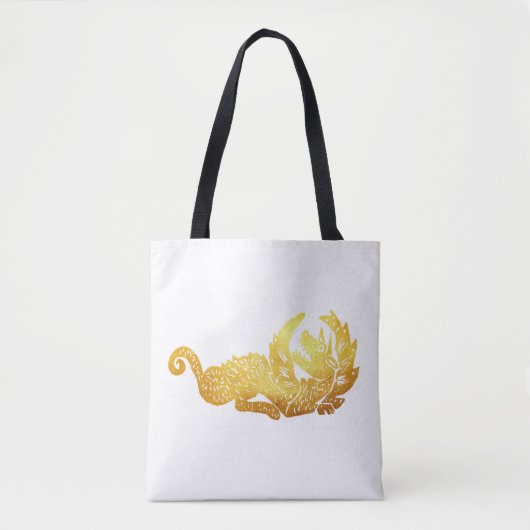 Golden Dragon Custom All-Over-Print Canvas tas (Voorkant)