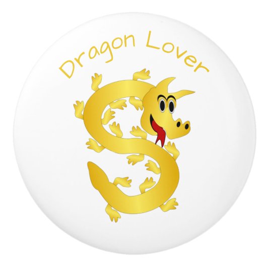 Golden Dragon Design Personalised Keramische Knop (Voorkant)