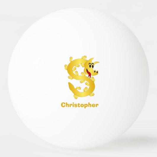 Golden Dragon Design Ping Pong Ball (Voorkant)