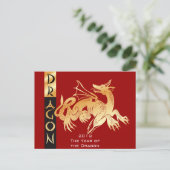 Golden Dragon en Banner Briefkaart (Staand voorkant)