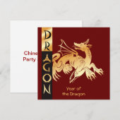 Golden Dragon en Banner Feestdagenkaart (Voorkant / Achterkant)