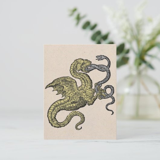 Golden Dragon en Silver Snake Briefkaart (Staand voorkant)