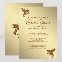 Golden Dragon Fantasy Bridal Shower Kaart