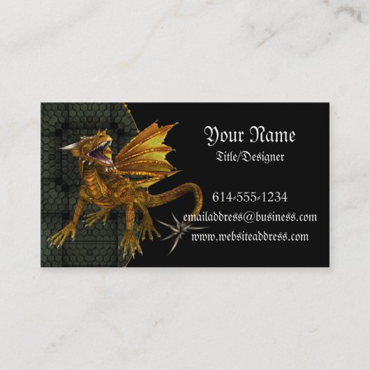 Golden Dragon Fantasy Visitekaartje (Voorkant)