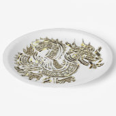 Golden Dragon Faux Gold Foil Logo Elegant Papieren Bordje (Gekanteld)