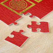 Golden Dragon Feng Shui-symbool op Faux Leather Legpuzzel (Zijkant)