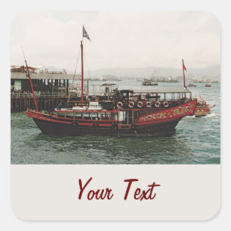 Golden Dragon Ferry Hong Kong Vierkante Sticker