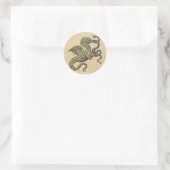 Golden Dragon Fighting Silver Snake Ronde Sticker (Tas)