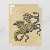 Golden Dragon Fighting Snake Briefkaart (Voorkant / Achterkant)