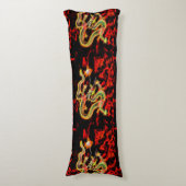 Golden Dragon Fire on Lucky Energy Lichaamskussen (Voorkant Verticaal)