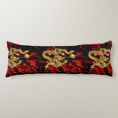 Golden Dragon Fire on Lucky Energy Lichaamskussen (Voorkant)